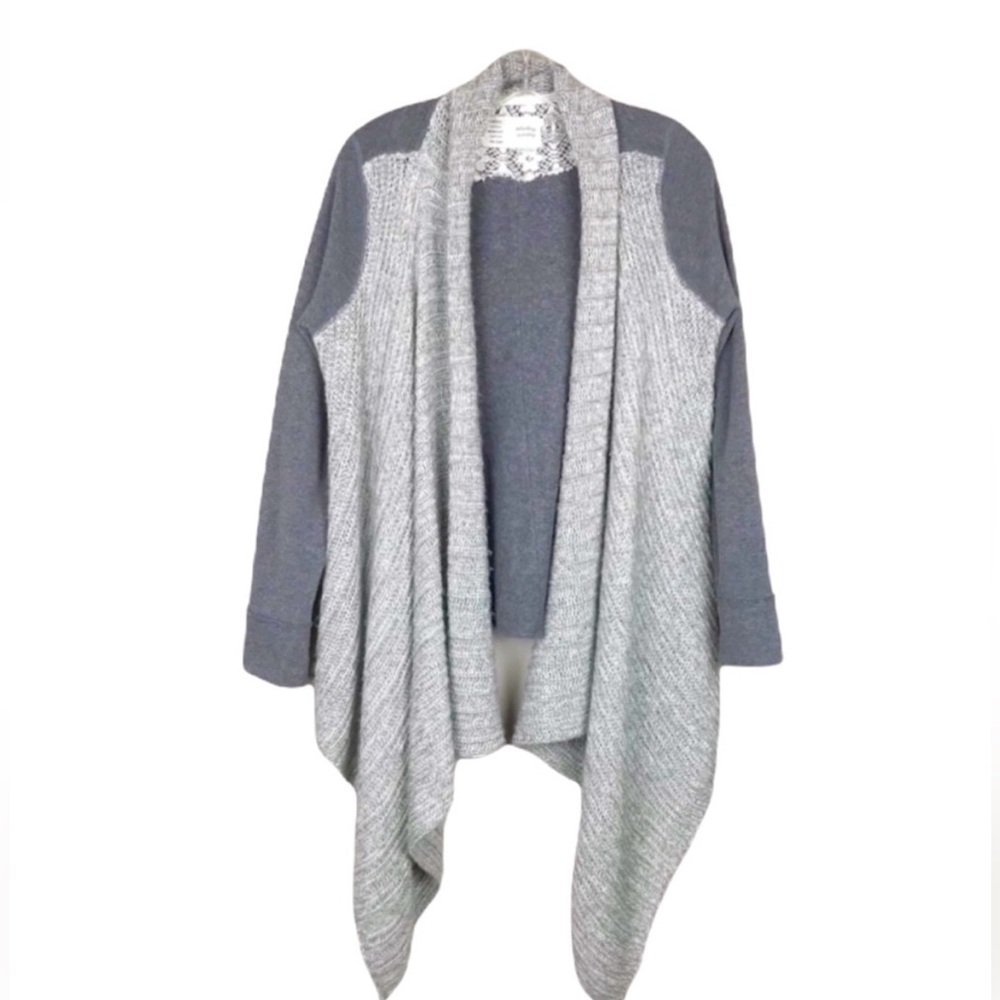Anthropologie Saturday Sunday Gray Casado Open Front Knit Cardigan Size Small